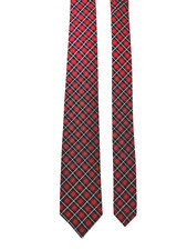 THE CHILDREN'S PLACE Plaid Boys Tie Black Red Kids Cotton Necktie size 8-14