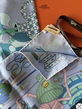 authentic Herm s Les Tr sors d'un Artiste silk scarf designed by Pierre Marie