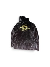 True Religion Black Velvet Hoodie with Gold Logo