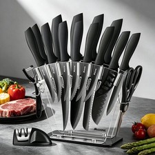 Profi Messerset 17-teilig Schwarz Edelstahl M...