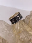 Vintage ATI 925 Mexico Moon Stars & Sun Wide Band Ring 7.5