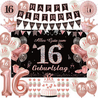 Deko 16 Geburtstag MäDchen, 51 StüCk 16. Geburtstag Happy Birthday Girlande Bann
