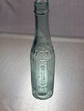 60866 Old Vintage Antique Glass Poison Bottle Aqua Bleach Poisonous NTB