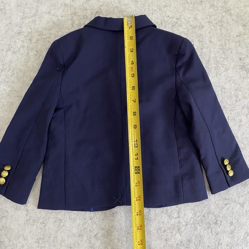 Janie and Jack Boy's 18-24m Navy Blue Gold Button Blazer Jacket 100% Wool Lined - Picture 5 of 7