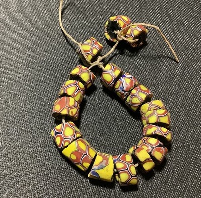 Beautiful  Snake Skin  Millefiori Trade Beads Used As Spacers In Jewelry Making