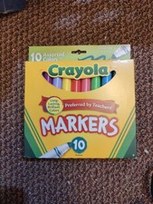Crayola Bold  Bright Broad Line Brilliant Markers Assorted Colors 10/Pkg NEW 