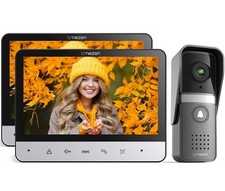 7"LCD Wired Video Door Phone Doorbell Intercom Home System IR Camera 2-Monitors