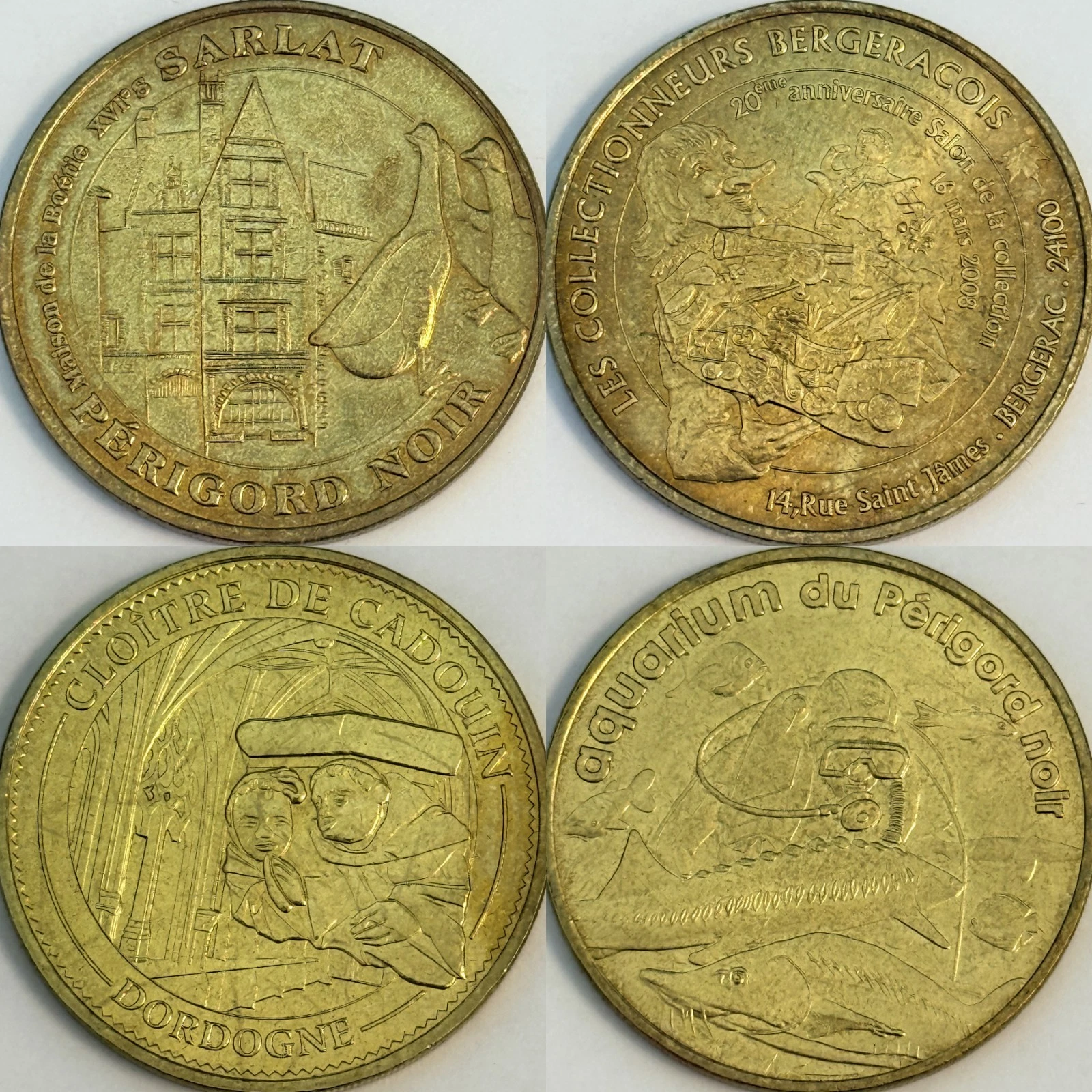 Dordogne 24 - Lot Jetons Touristiques Médailles Souvenirs Monnaie de Paris