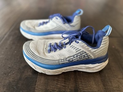 Hoka One One Size 7 2E Bondi 6 Gray Blue Running Athletic Shoes 1019271