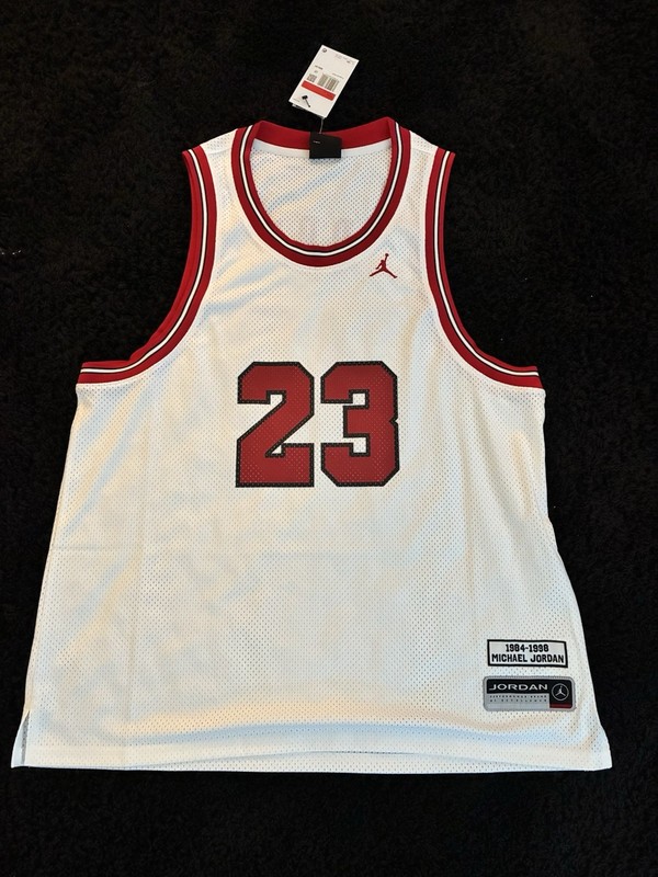 Jordan Michael Jordan Chicago Bulls #23 Men’s L NBA Basketball Jersey White/Red