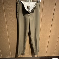 Teens 14 Khaki Solid Flat Front Dress Pants Button Zip Closure Pockets Regular