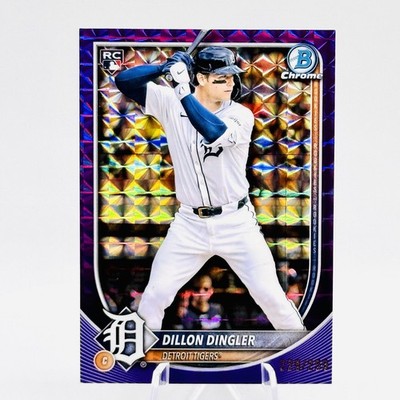 DILLON DINGLER /250 Purple Geometric 2025 Bowman Chrome #41 (RC) - Tigers