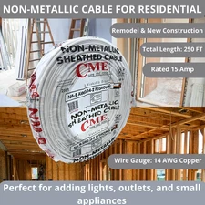 250 FT Non-Metallic NM-B Residential Electrical Wire CME  Copper Cable – New