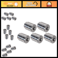 5pc Aluminum 1/4"-20 Weld-On Bung Female Nut Threaded Insert - USA Made, Durable