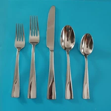Oneida Splice 5 Pc Place Setting Glossy Stainless Steel Flatware