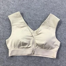 Tommie Copper Shoulder Support Sports Bra Womens Large Beige Activewear Gym Zip