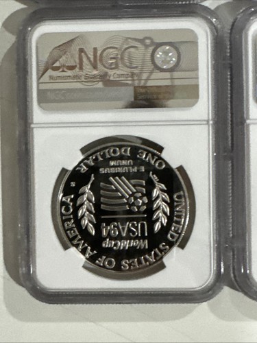 1994 S S$1 PF69 ULTRA CAMEO WRLD CUP (4 TOTAL) - Picture 9 of 10