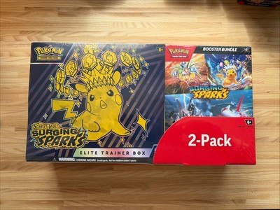 Pokemon TCG Surging Sparks Costco 2 Pack ETB & Booster Bundle Sealed Neu