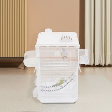 Bird Cage Double Cage Parrot Cage White Is Suitable For Many Kinds Of Birds.