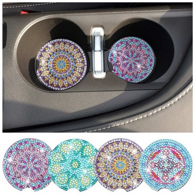 Sinmoe 4 Pcs Diamond Painting Car Coasters DIY Mandala Multicolor 