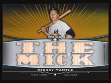 MICKEY MANTLE 2011 TOPPS TRIPLE THREADS GAME USED BAT RELIC /9 YANKEES Gold