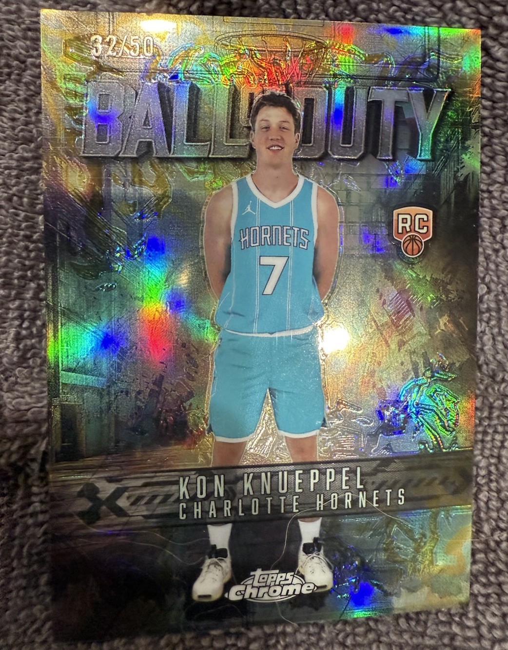 2025 Topps Chrome Kon Knueppel RC Ball Of Duty Gold /50 BD-23