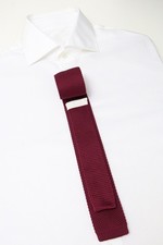 CURATED Tie Men's One Size Square End Knitted Style Red Tied