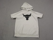 Under Armour Hoodie Youth Boys Large Beige Project Rock Rival Sweatshirt Kids