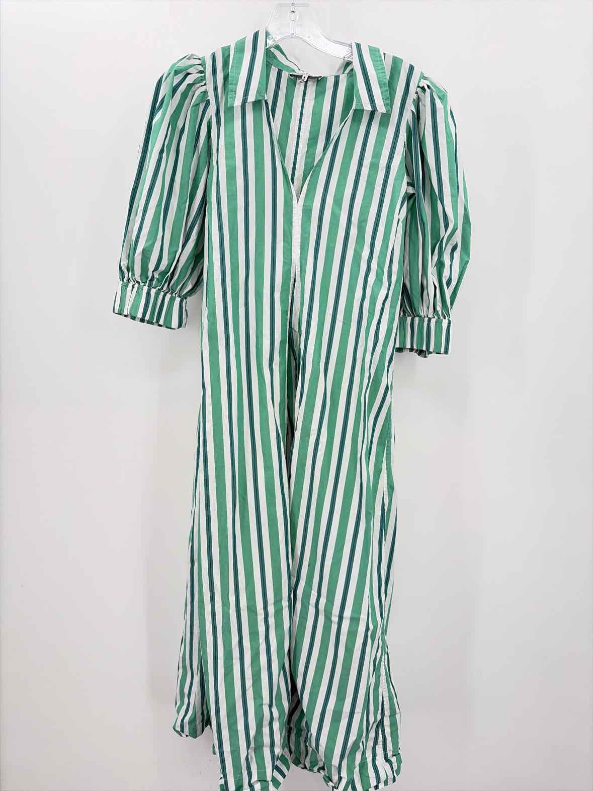 Ganni Green Size 34 Maxi Short Sleeve Dress