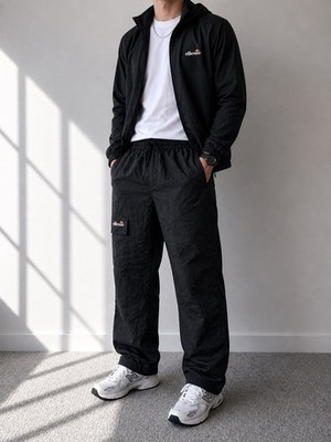 Ellesse Trackpants / Trainingshose Schwarz   Vintage Style   Größe L (IT 48)