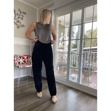 Bushwacker Women Genuine Leather Suede Vintage Pants Black Size 12