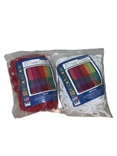 Harrisville Designs Friendly Loom | 10” Pro-Sized WHITE & RED Weaving Loops