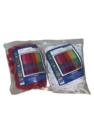 Harrisville Designs Friendly Loom | 10  Pro-Sized WHITE & RED Weaving Loops
