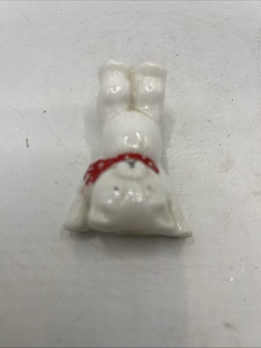 Vintage Miniature Bear Standing On Hands Glass White  2 Inch Figurine - 第 2/4 張圖片