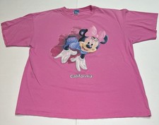 Disney Minnie Mouse California T Shirt Pink XL Y2K Disneyland Graphic Tee