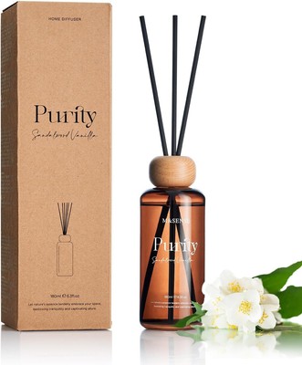 M&SENSE Sandalwood Vanilla Reed Diffuser Set | 6.3 fl oz 