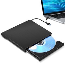 Slim External CD DVD RW Drive USB 3.0 Writer Burner Player Black For Laptop PCS