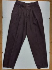 Womens 6 Dark Brown Plaid Pleated Tapered Pants 80s Vintage 90s Small Medium Lee