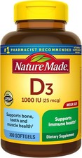 Nature Made Vitamin D3 1000 IU 25 mcg , Vitamin D Supplement for Health Support