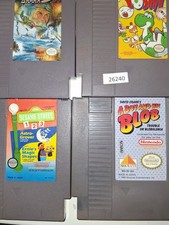 4 Nintendo games boy and his blob. sesame street 123, Yoshi, sky NES 26240  bc14