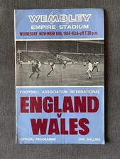England V Wales - Wembley International 1964 - Match day Programme