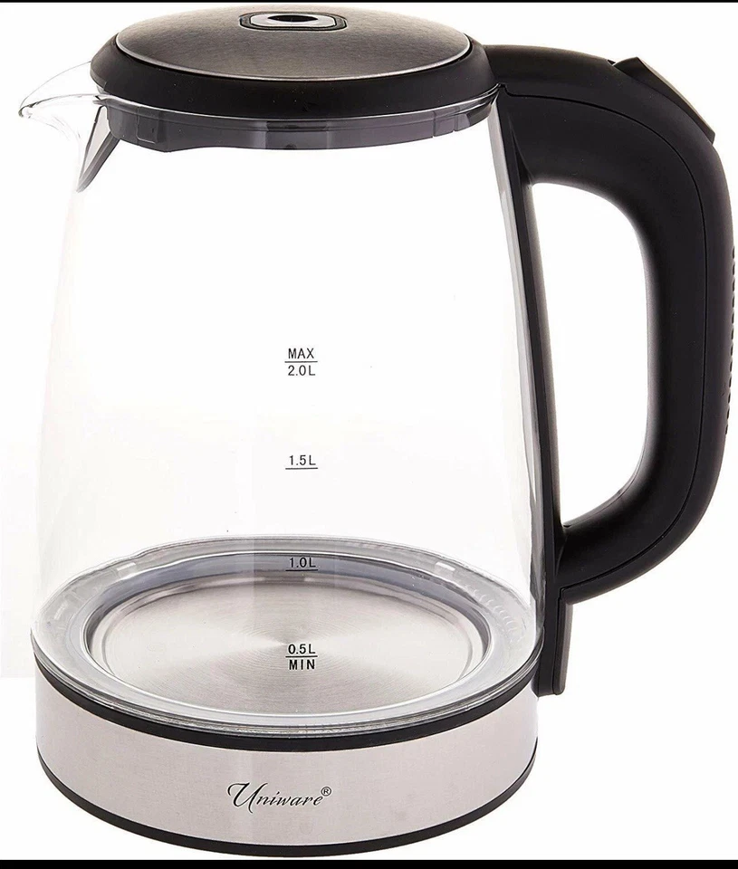 Tetera eléctrica azul 2,1 cuartos (2L) luz LED de ebullición rápida, sin BPA Foto 2 de 4