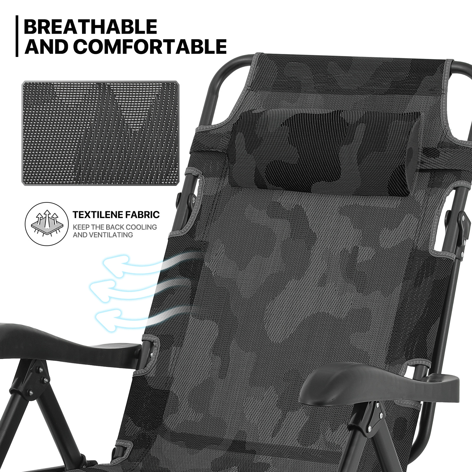 Foldable Zero Gravity Chair Adjustable Patio Beach Lounge Recliner Camping Cot