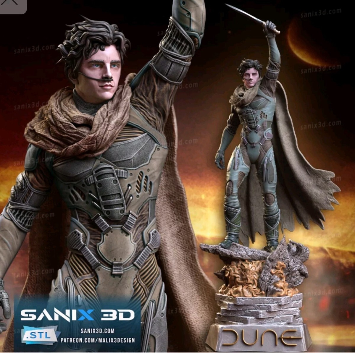 Dune (Paul Atreides) 1/16 Model Kit 3d printed Unpainted Model