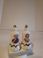 Collectible Vintage Martha  George Washington Salt  Pepper Shakers With Corks