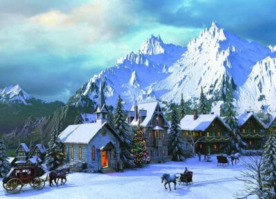 Eurographics Rocky Mountain Christmas 1000 Piece Jigsaw Puzzle By Dominic Daviso