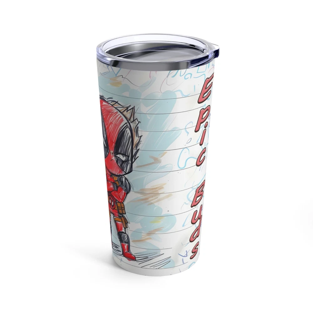 Tumbler 20oz Epic Buds Sketch. Vacuum Insulated Stainless Steel Glossy Finish