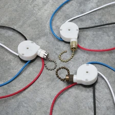 3Pcs New Zing Ear ZE-208S E89885 3 Speed 4 Wire Pull Chain Ceiling Fan Switches