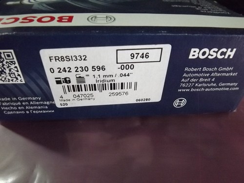 4 Pack. Spark Plug-OE Fine Wire Double Iridium Bosch 9664