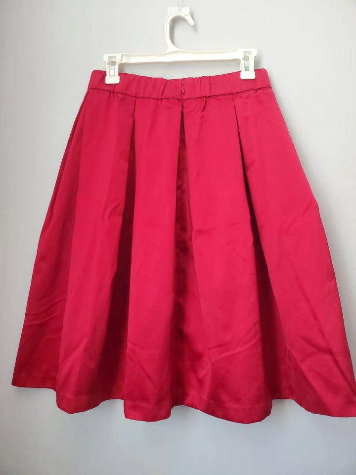 Womens Red Midi Skirt Paneled Circle Holiday Sz 6 - Image 2 of 4